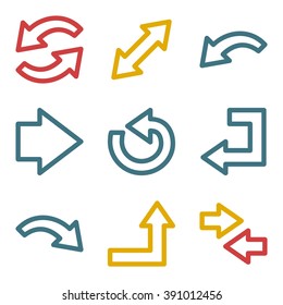 Flechas iconos web.  Avanzar e ir, intercambiar símbolos, señales vectoriales
