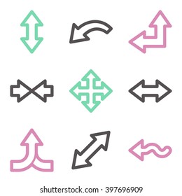 Arrows web icons.  Forward and go, exchange symbol, vector signs