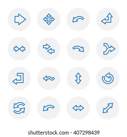 Arrows web icons.  Forward and go, exchange and recycling symbol, vector signs