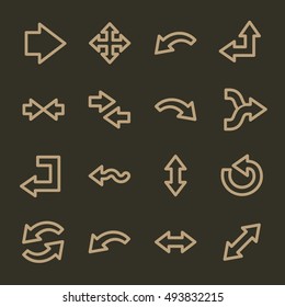 Flechas iconos web.  Avanzar e ir, intercambiar y reciclar símbolos, señales vectoriales
