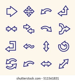 Arrows web icons.  Forward and go, exchange and recycling symbol, vector signs