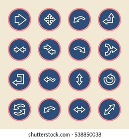 Arrows web icons.  Forward and go, exchange and recycling symbol, vector signs