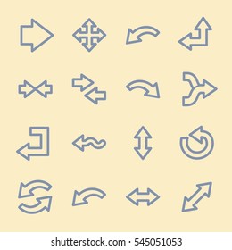Ícones da Web com setas.  Avançar e ir, trocar e reciclar símbolo, sinais vetoriais
