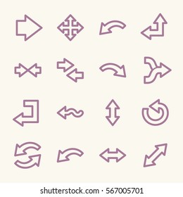 Arrows web icons.  Forward and go, exchange and recycling symbol, vector signs