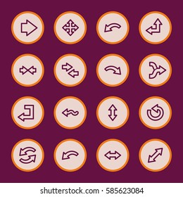 Flechas iconos web.  Avanzar e ir, intercambiar y reciclar símbolos, señales vectoriales