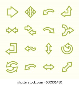 Flechas iconos web.  Avanzar e ir, intercambiar y reciclar símbolos, señales vectoriales