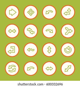 Flechas iconos web.  Avanzar e ir, intercambiar y reciclar símbolos, señales vectoriales