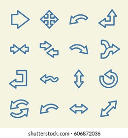 Arrows web icons.  Forward and go, exchange and recycling symbol, vector signs