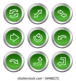 Arrows web icons, green circle buttons series