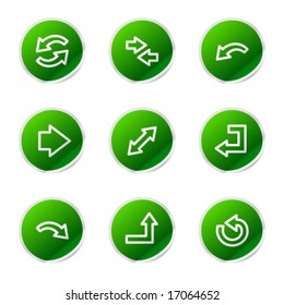 Pfeilwebsymbole, grüne Aufkleberreihe