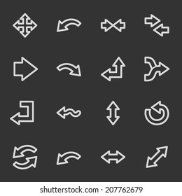 Arrows web icons, grey set