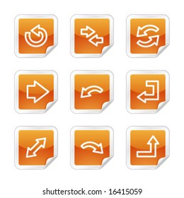 Pfeilsymbole, orange-glänzende Aufkleberserie