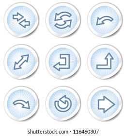 Pfeilweb-Symbole Set 1, hellblaue Aufkleber