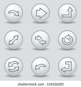 Filas de iconos web conjunto 1, botones de mate blanco circular