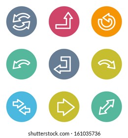 Arrows web icons set 1, color circle buttons