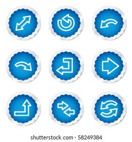 Arrows web icons set 1, blue stickers series