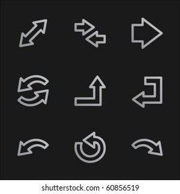 Filas de iconos web conjunto 1, estilo móvil gris