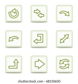 Arrows web icons set 1, white glossy buttons