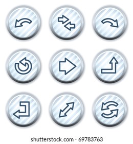 Arrows web icons set 1, stripped light blue circle buttons