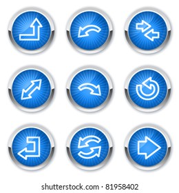 Arrows web icons set 1, blue buttons