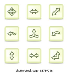 Arrows web icons set 1, salad green buttons