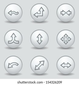 Arrows web icons set 2, circle white matt buttons