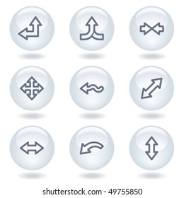 Pfeil-Web-Symbole Set 2, weiße Kreis-Schaltflächen