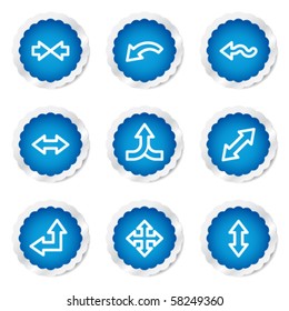 Arrows web icons set 2, blue stickers series