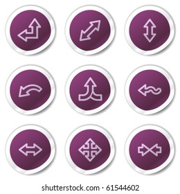 Arrows web icons set 2, purple stickers series