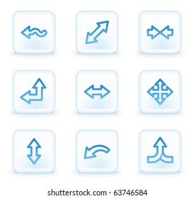Arrows web icons set 2, white square buttons