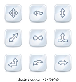 Filas de iconos web conjunto 2, botones de brillo blanco