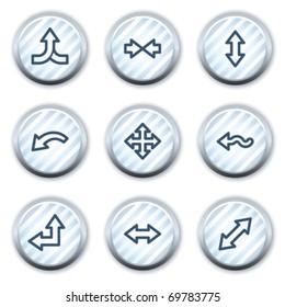 Arrows web icons set 2, stripped light blue circle buttons