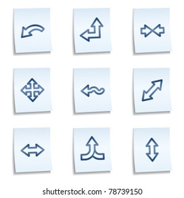Filas de iconos web conjunto 2, notas azules