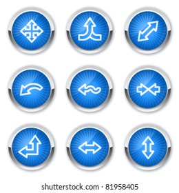 Arrows web icons set 2, blue buttons