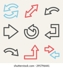 Arrows web icons, square buttons