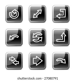 Arrows web icons, square glossy buttons series