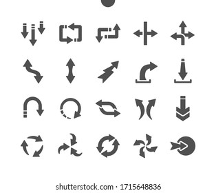 Arrows Well-crafted Pixel Perfect Vector Solid Icons 30 2x Grid for Web Graphics and Apps. Simple Minimal Pictogram