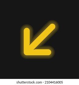 Arrows yellow glowing neon icon