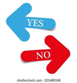 arrows yes no text vector