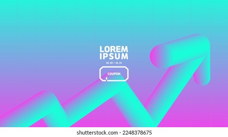 Un fondo de gradación en forma de flecha en azul y rosa.