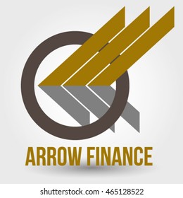 arrow-shaped logo with a circle element innovative and creative inspiration for business company.
