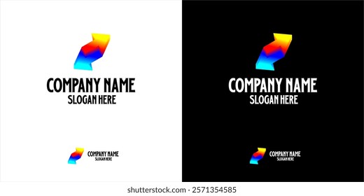 The arrow-shaped logo indicates a clear purpose and a passion for progress. The logo is suitable for technology companies, or startups that want to highlight the value of transformation.
