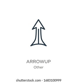 Arrowup icon. Thin linear arrowup outline icon isolated on white background from other collection. Line vector sign, symbol for web and mobile