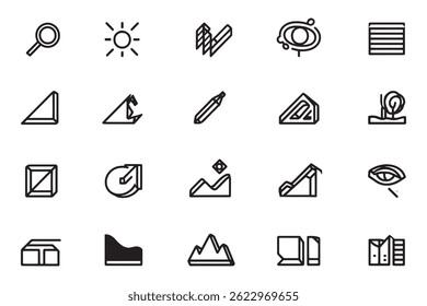 Arroyo river path outline icon