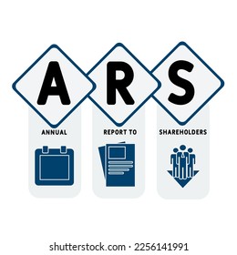 ARS - Annual Report to Shareholders acronym. business concept background. vector illustration concept with keywords and icons. lettering illustration with icons for web banner, flyer