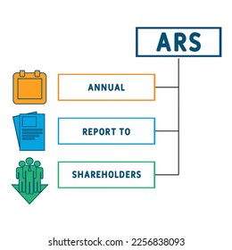 ARS - Annual Report to Shareholders acronym. business concept background. vector illustration concept with keywords and icons. lettering illustration with icons for web banner, flyer