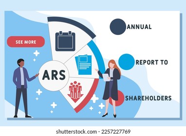 ARS - Annual Report to Shareholders acronym. business concept background. vector illustration concept with keywords and icons. lettering illustration with icons for web banner, flyer