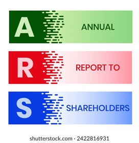 ARS - Annual Report to Shareholders acronym. business concept background. vector illustration concept with keywords and icons. lettering illustration with icons for web banner, flyer