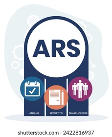 ARS - Annual Report to Shareholders acronym. business concept background. vector illustration concept with keywords and icons. lettering illustration with icons for web banner, flyer