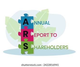 ARS - Annual Report to Shareholders acronym. business concept background. vector illustration concept with keywords and icons. lettering illustration with icons for web banner, flyer